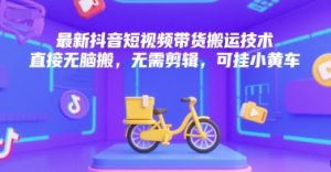 最新抖音短视频带货搬运技术，直接无脑搬，无需剪辑，可挂小黄车-rose网创