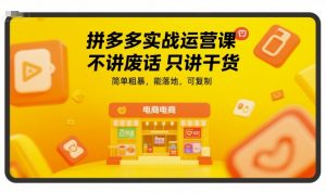 拼多多实战运营课,不讲废话只讲干货,简单粗暴,能落地,可复制-rose网创