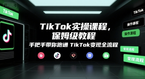 TikTok实操课程，保姆级教程，手把手带你跑通TikTok变现全流程-rose网创