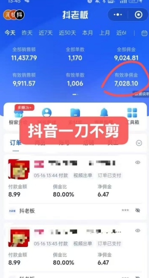 抖音短视频一刀不剪带货,不剪辑,不直播,每天发个视频,等着出单获取带货佣金-rose网创