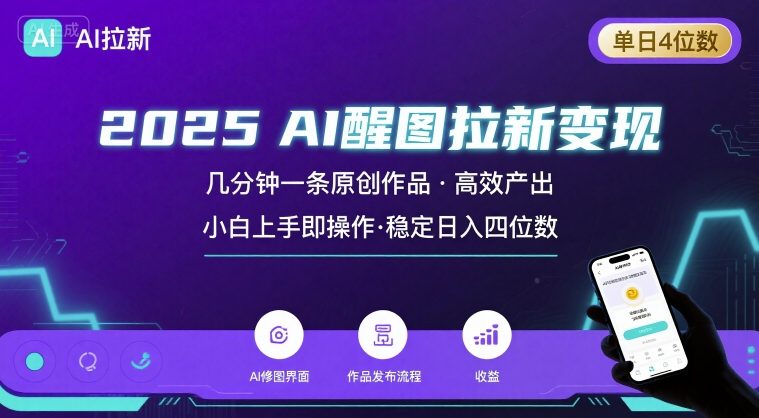 2025最强AI醒图拉新,几分钟一条原创作品,单日收入4位数,小白也能上手操作-rose网创