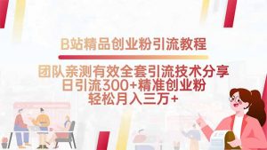 B站精品创业粉引流教程,团队亲测有效全套引流技术分享,日引流300+精...-rose网创