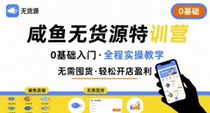 无货源特训营,0基础带你玩转咸鱼无货源-rose网创