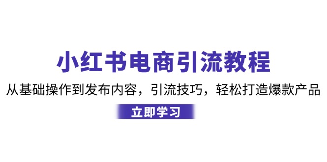 小红书电商引流教程：从基础操作到发布内容，引流技巧，轻松打造爆款产品-rose网创