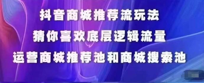 抖音商城运营课程，猜你喜欢入池商城搜索商城推荐人群标签覆盖-rose网创