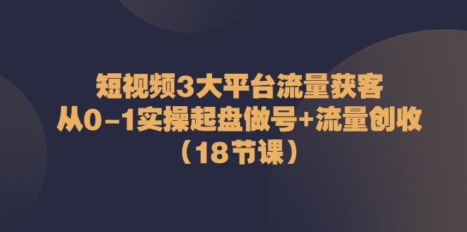 短视频3大平台流量获客：从0-1实操起盘做号+流量创收(18节课)-rose网创