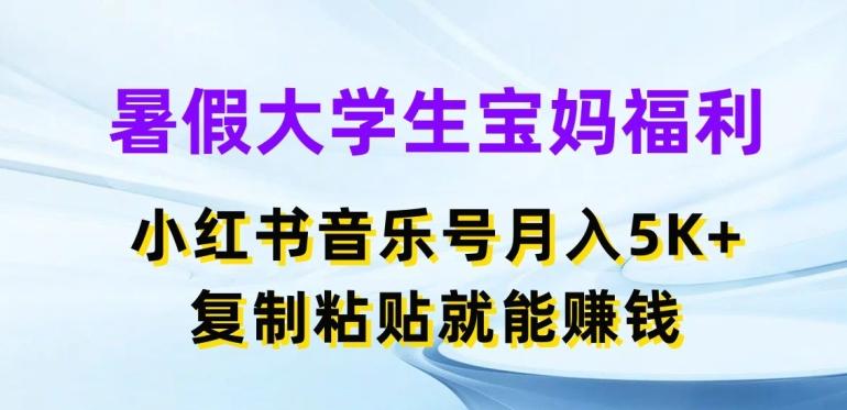 暑假大学生宝妈福利,小红书音乐号月入5000+,复制粘贴就能赚钱【揭秘】-rose网创