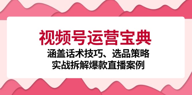 视频号运营宝典:涵盖话术技巧、选品策略、实战拆解爆款直播案例-rose网创