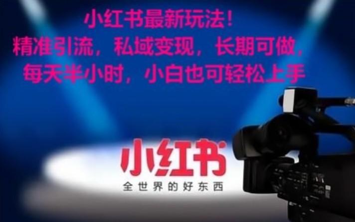 小红书最新玩法!精准引流,私域变现,长期可做,每天半小时,小白也可轻松上手-rose网创
