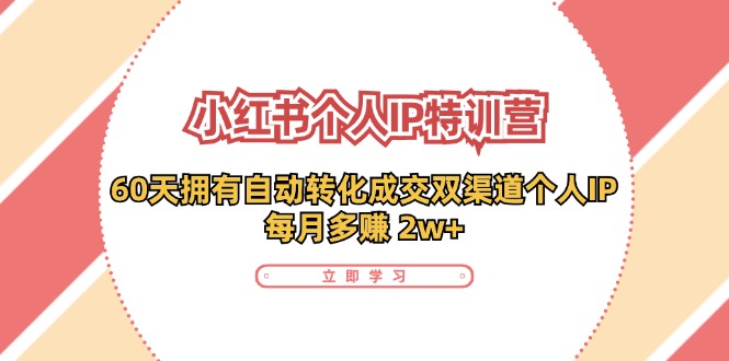 小红书个人IP陪跑营：两个月打造自动转化成交的多渠道个人IP，每月收入2w+(30节)-rose网创