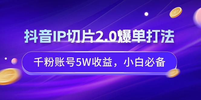 抖音IP切片2.0爆单打法，千粉账号5W收益，小白必备-rose网创