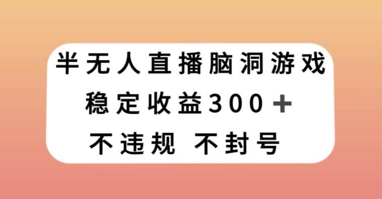 半无人直播脑洞小游戏，每天收入300+，保姆式教学小白轻松上手【揭秘】-rose网创