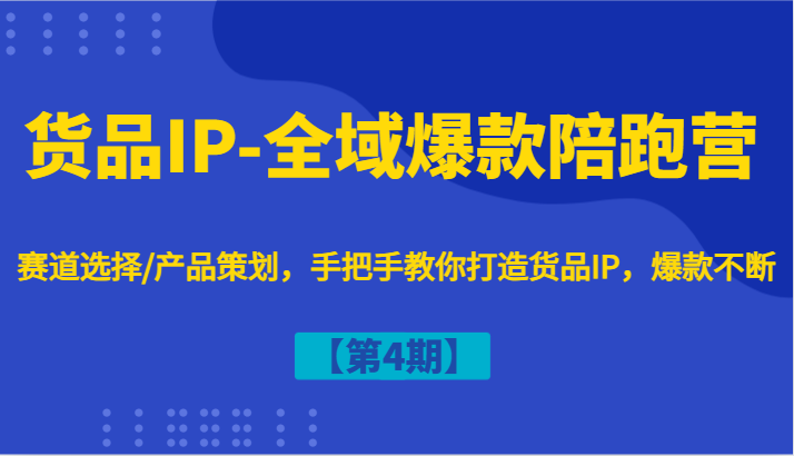 货品IP-全域爆款陪跑营【第4期】赛道选择/产品策划，手把手教你打造货品IP，爆款不断-rose网创