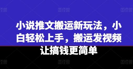 小说推文搬运新玩法，小白轻松上手，搬运发视频让搞钱更简单-rose网创