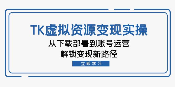 TK虚拟资料变现实操:从下载部署到账号运营,解锁变现新路径-rose网创