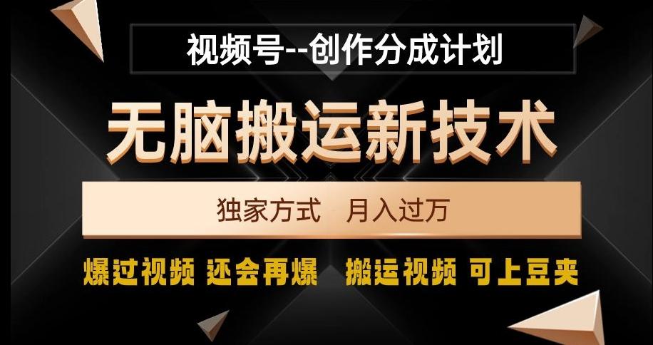 视频号无脑搬运新技术，破原创壕流量，独家方式，爆过视频，还会再爆【揭秘】-rose网创