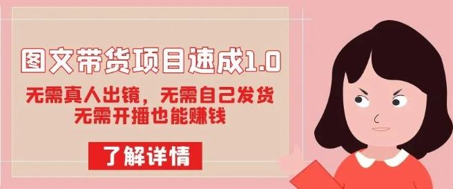 图文带货项目速成1.0:无需真人出镜,无需自己发货,无需开播也能赚钱!-rose网创