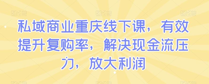 私域商业重庆线下课，有效提升复购率，解决现金流压力，放大利润-rose网创