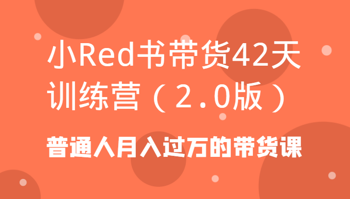 小Red书带货42天训练营(2.0版)普通人月入过万的带货课-rose网创