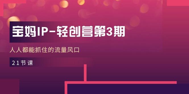 宝妈IP-轻创营第3期,人人都能抓住的流量风口(21节课-rose网创