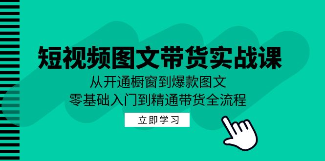 短视频图文带货实战课：从开通橱窗到爆款图文，零基础入门到精通带货-rose网创