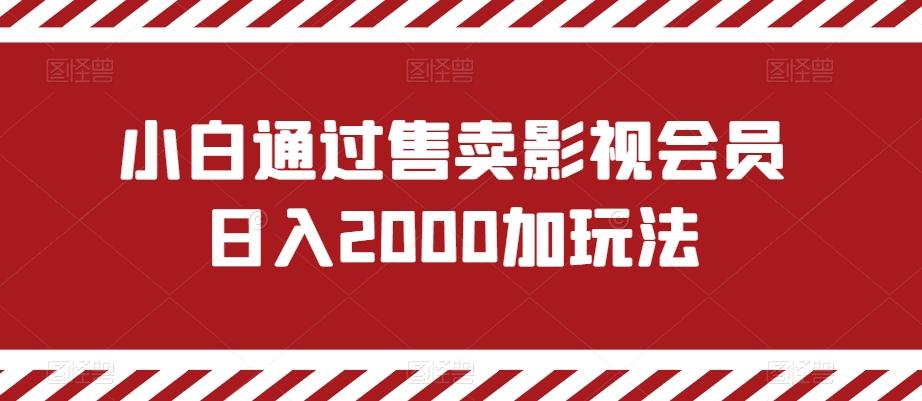 小白通过售卖影视会员日入2000加玩法-rose网创