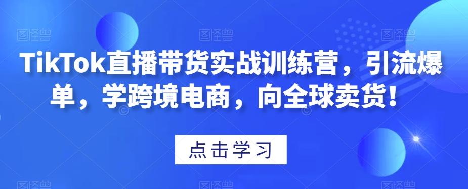 TikTok直播带货实战训练营,引流爆单,学跨境电商,向全球卖货!-rose网创