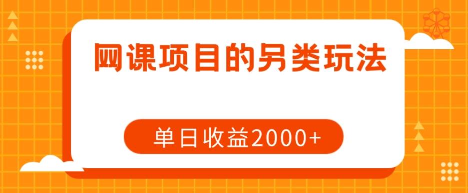 网课项目的另类玩法，单日收益2000+【揭秘】-rose网创