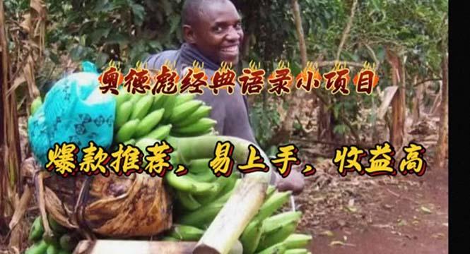 奥德彪经典语录小项目，爆款推荐，易上手，收益高-rose网创