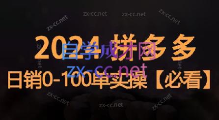 恒哥·2024拼多多日销0-100单实操-rose网创