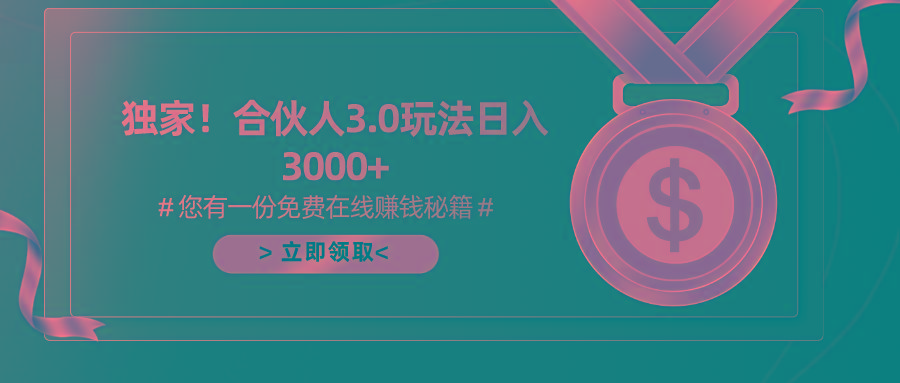游戏合伙人3.0，日入3000+，无限扩大的蓝海项目-rose网创