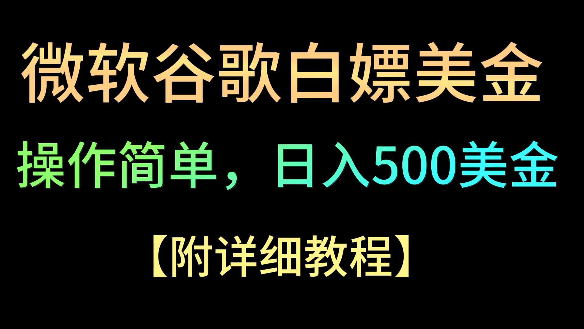微软谷歌项目3.0，轻松日赚500+美金，操作简单，小白也可轻松入手！-rose网创