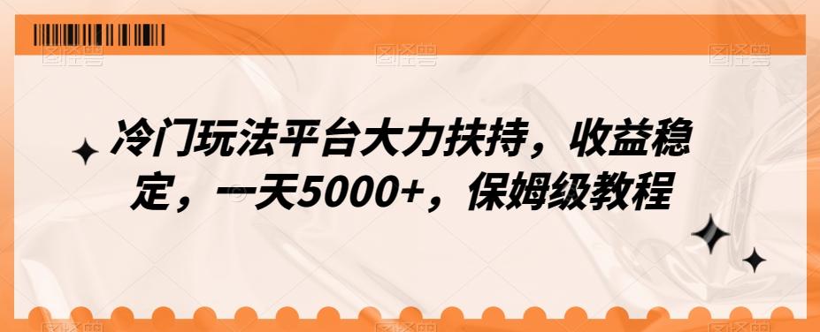 冷门玩法平台大力扶持，收益稳定，一天5000+，保姆级教程（附抖音7天起号法）-rose网创