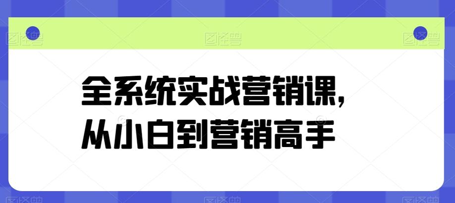 全系统实战营销课,从小白到营销高手-rose网创