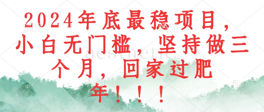 2024年底最稳项目,小白无门槛,坚持做三个月,回家过肥年!!!-rose网创