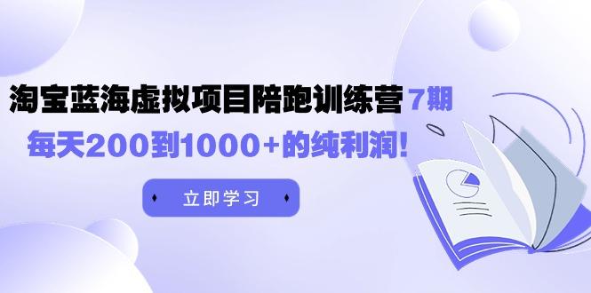 (9541期)黄岛主《淘宝蓝海虚拟项目陪跑训练营7期》每天200到1000+的纯利润-rose网创