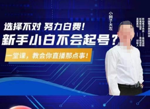 大左教您从0到1做直播带货，选择不对，努力白费，5小时课程搞定那点事，解决你起号问题-rose网创