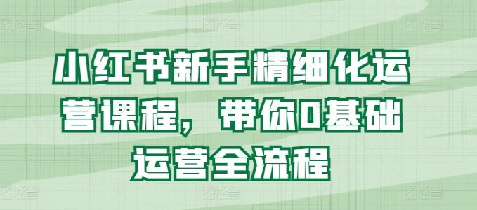 小红书新手精细化运营课程,带你0基础运营全流程-rose网创
