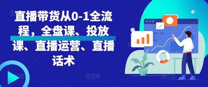 直播带货从0-1全流程，全盘课、投放课、直播运营、直播话术-rose网创