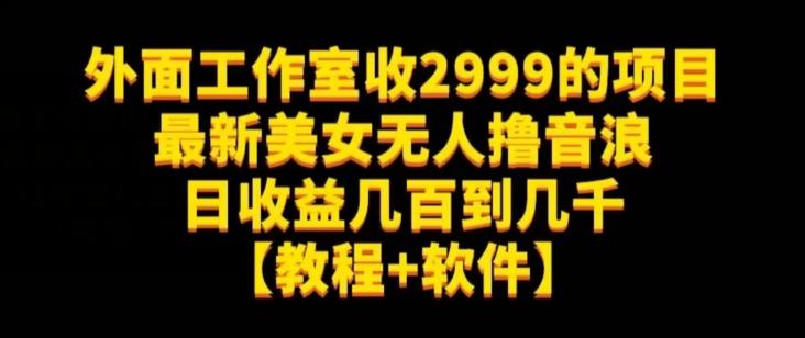 外面工作室收2999的项目最新美女无人撸音浪日收益几百到几千【教程+软件】(仅揭秘)-rose网创