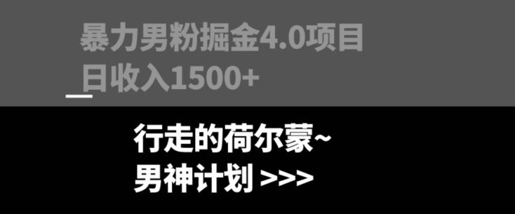 暴力男粉掘金4.0项目不违规不封号无脑复制单人操作日入1000+-rose网创