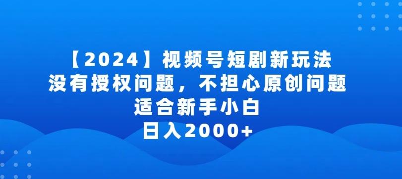 2024视频号短剧玩法，没有授权问题，不担心原创问题，适合新手小白，日入2000+【揭秘】-rose网创