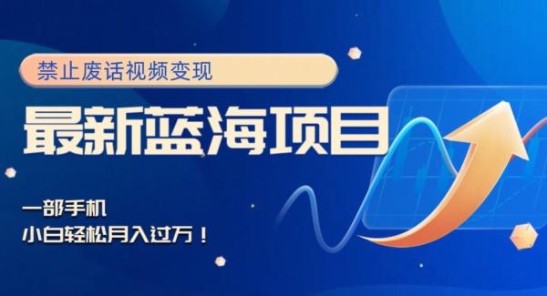 最新蓝海项目，靠禁止废话视频变现，一部手机，小白轻松月入过万！-rose网创