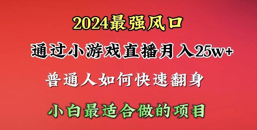 (10020期)2024年最强风口，通过小游戏直播月入25w+单日收益5000+小白最适合做的项目-rose网创