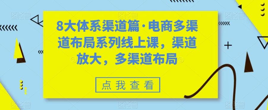 8大体系渠道篇·电商多渠道布局系列线上课,渠道放大,多渠道布局-rose网创