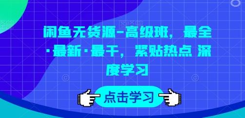 闲鱼无货源-高级班，最全·最新·最干，紧贴热点 深度学习-rose网创
