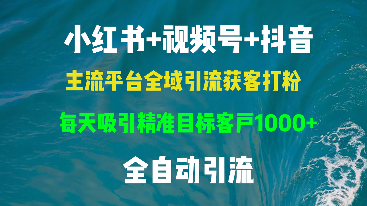 小红书,视频号,抖音主流平台全域引流获客打粉,每天吸引精准目标客户...-rose网创