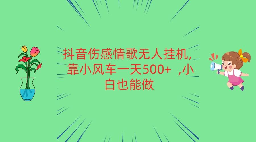 抖音伤感情歌无人挂机 靠小风车一天500+ 小白也能做-rose网创
