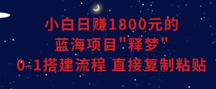 小白能日赚1800元的蓝海项目”释梦”0-1搭建流程可直接复制粘贴长期做【揭秘】-rose网创