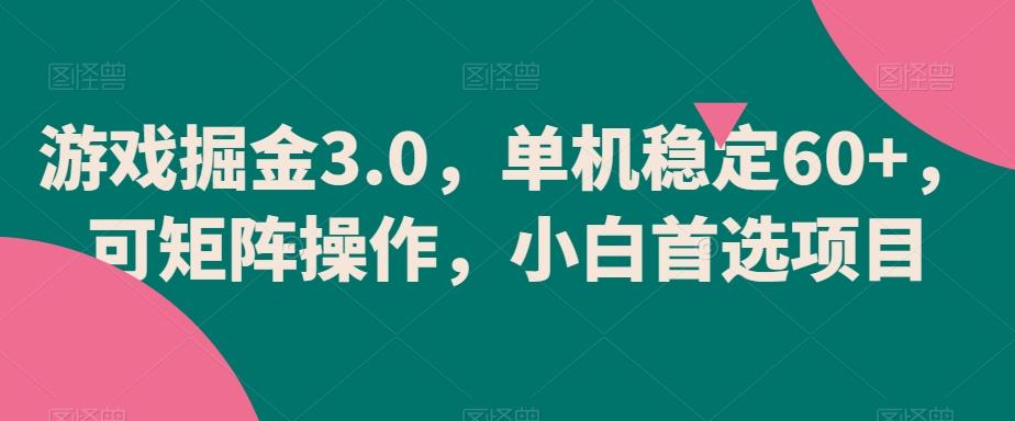 游戏掘金3.0，单机稳定60+，可矩阵操作，小白首选项目【揭秘】-rose网创